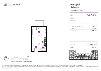 1-pokojowy apartament inwestycyjny 26m2 + balkon