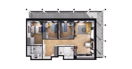 4-pokojowe mieszkanie 76m2 + loggia Bezpośrednio