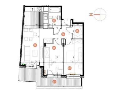 Mieszkanie, 56.43m², 3 pokoje, 5 piętro, B-KLM12-LM47, Nowe Horyzonty