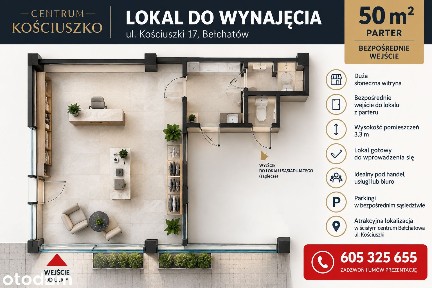 Lokal na wynajem z klimatyzacją i parkingiem