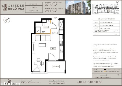 1-pokojowe mieszkanie 27m2 + loggia Bezpośrednio