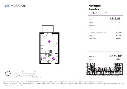 1-pokojowy apartament inwestycyjny 27m2 + balkon