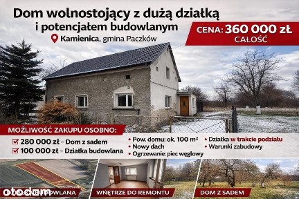 Dom Wolnostojący z sadem + możliwość dokupienia działki