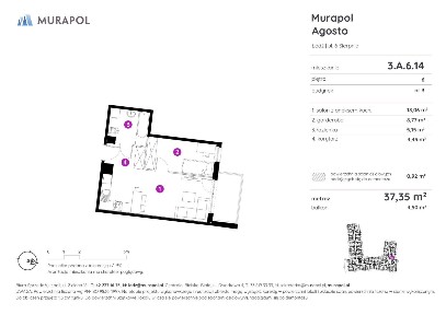 1-pokojowe mieszkanie 37m2 + balkon