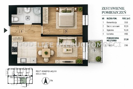 Mieszkanie 37,58M2|2Pok| Mp W Garażu|Bałtycka