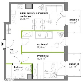 3 POKOJE | 56,99 m² | 0% PROWIZJI | BEZ PCC | GRUNWALD