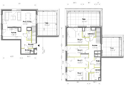 Wspaniały salon z kuchnią ponad 40m2, piękne TRZY BARDZO DUŻE TARASY!