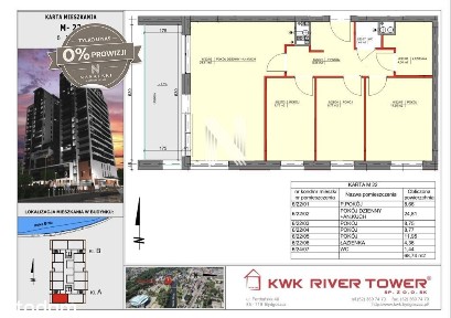 Apartament 4 Pokoje widok na Brdę River Tower