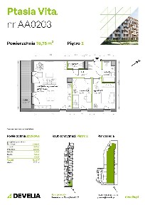 3-pokojowe mieszkanie 75m2 + balkon Bezpośrednio