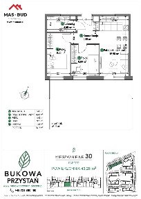 3-pokojowe mieszkanie 43m2 + balkon