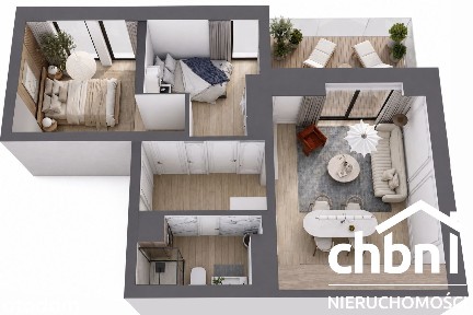 Ekskluzywny apartament w Charzykowach - 46,63 m² | 2 sypialnie | taras