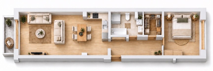 Przestronny apartament 64 m² w centrum Pabianic