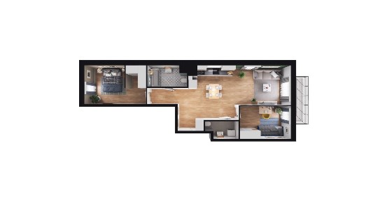 3-pokojowe mieszkanie 62m2 + balkon Bezpośrednio