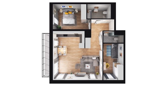 3-pokojowe mieszkanie 62m2 + balkon Bezpośrednio
