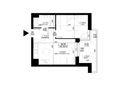 2-pokojowe mieszkanie 36m2 + loggia Bez Prowizji