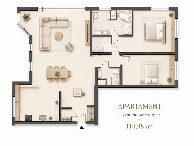 Funkcjonalny rozkład | 3 pokoje | 2 łazienki | 1114,5m2 | Muranów