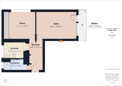Kołobrzeg|46,3 m²|balkon i piwnica