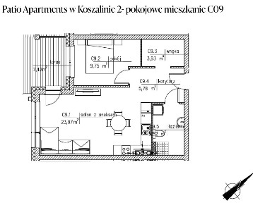 Nowe mieszkanie I Patio Apartments I Koszalin I I. PIĘTRO I 48,95m2