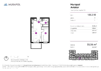 2-pokojowy apartament inwestycyjny 33m2 + balkon