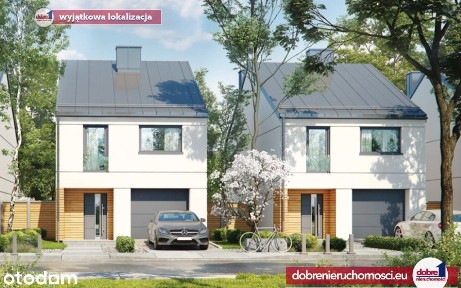 Niemcz Nowoczesny dom z dachem solarnym i pompą.