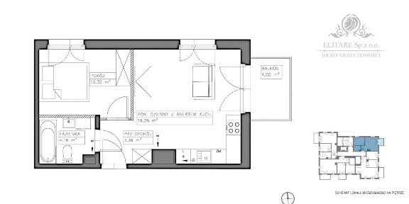 Śliczne mieszkanie 2 pokojowe 37,12m2 z balkonem