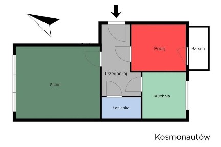 2 pokoje z balkonem | Łódź Górna, do remontu