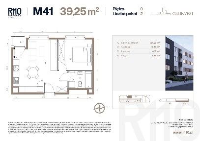 2-pokojowe mieszkanie 39m2 + loggia