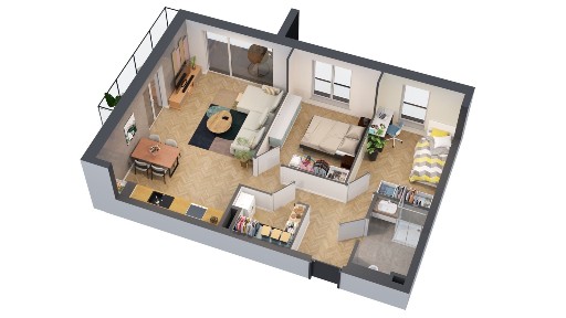 Jarocin, ul. Wodna, 67 m2 na 1. piętrze, BAUKING Apartamenty w centrum