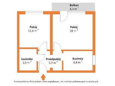 2 pokoje 48,3 m² | Kędzierzyn-Koźle, Zachód