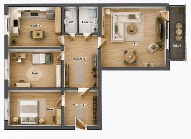 3 pokoje z opcją 4 | 60 m² | parter | balkon | Michałkowice