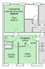 46m² | 2 pokoje (potencjał na 3) | Śródmieście | PCK