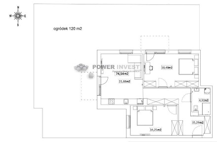3-pokojowe z ogródkiem 120m2, klimatyzacja, podłog