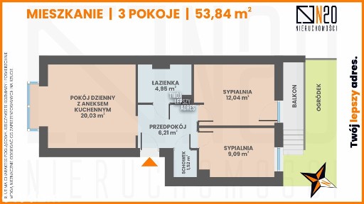 3 pok z ogródkiem, 2 miejsca parkingowe w cenie !