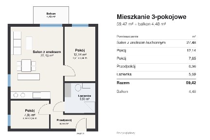 Nowe, umeblowane 3 pokoje z balkonem, Skarbimierzyce, pierwszy najem