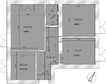 65m², 3 pokoje, Śródmieście | trójstronne | duża piwnica | 1. piętro