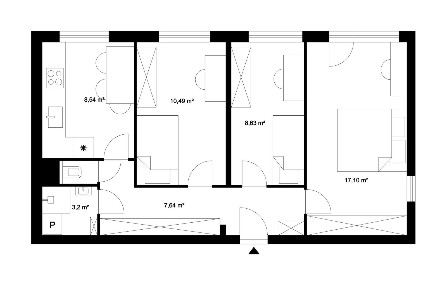 3 pokoje na Czechowie (57 m²) + opcja zakupu garażu. Bezpośrednio