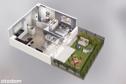 2 pokoje + prywatny ogródek 31 m² | Koszutka | 41,41 m²