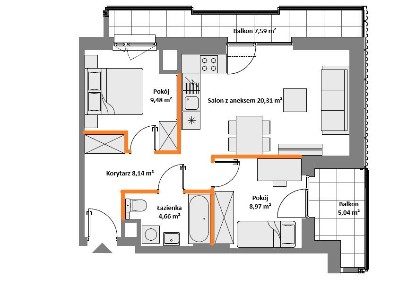 Jasny i przestronny apartament | Każdy pokój z balkonem | 0% PROWIZJI!