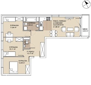 4 pokoje | 72,50 m² | 3 sypialnie | 2. piętro | 0% Prowizji