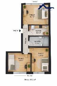 3 pokoje | 48,2 m² | Wola | Metro | Do remontu