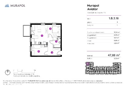 3-pokojowy apartament inwestycyjny 47m2 + balkon