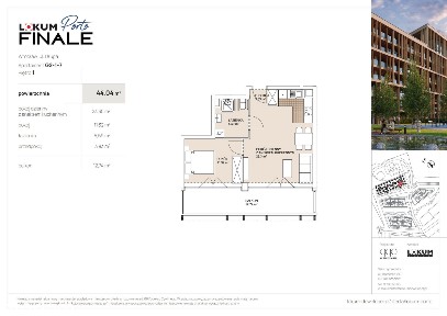 2-pokojowe mieszkanie 44m2 + balkon Bez Prowizji