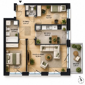 3 POKOJE | 64,69 M² | OSOBNA KUCHNIA | BALKON | SZCZEPIN