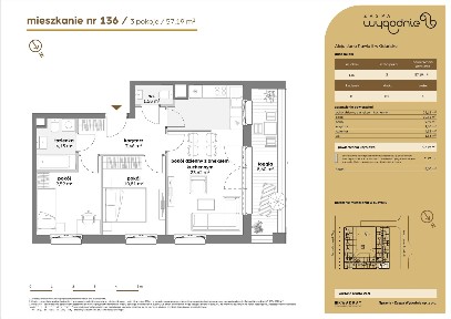 3-pokojowe mieszkanie 57m2 + loggia Bezpośrednio
