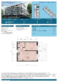 2-pokojowe mieszkanie 44m2 + balkon Bez Prowizji