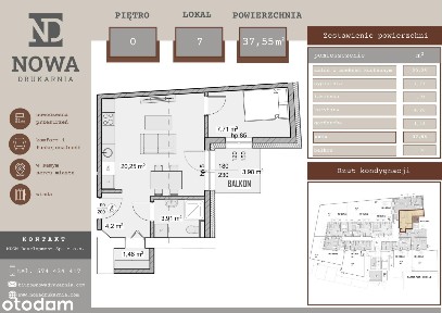 2-pokojowe mieszkanie 37m2 + balkon Bez Prowizji