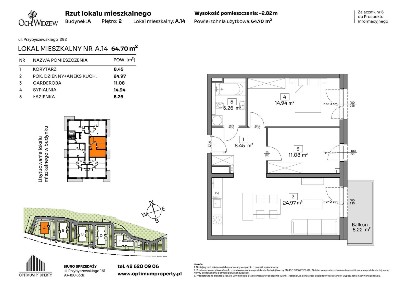 2-pokojowe mieszkanie 64m2 + balkon Bezpośrednio