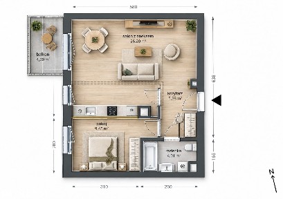 Apartament z możliwością osobnej kuchni > KLUCZE 2026r
