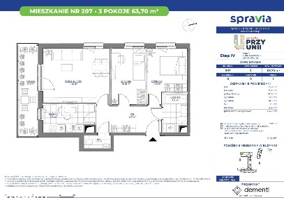 3-pokojowe mieszkanie 63m2 + balkon Bez Prowizji