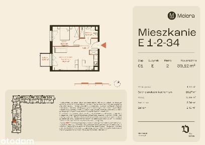 2-pokojowe mieszkanie 39m2 + balkon